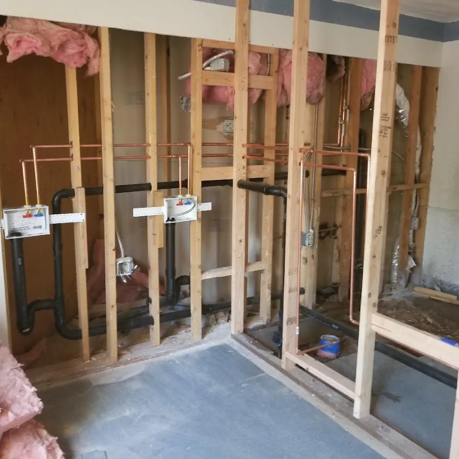 Copper pipe rough-in and plumbing installation in Inkster
